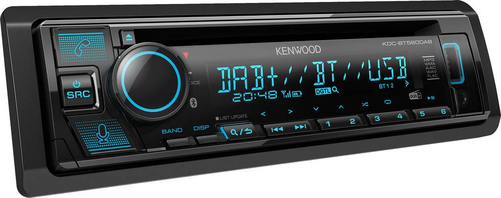 KENWOOD KDC-BT560DAB - Autorádio s CD, BT, variabilním podsvícením a DAB+