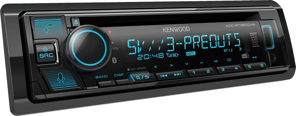KENWOOD KDC-BT960DAB - Autorádio s CD, USB, Bluetooth, 5V RCA, DAB+