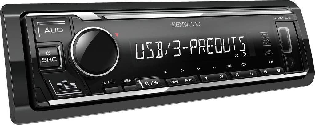 KENWOOD KMM-106 - Autorádio bez CD mechaniky s USB, AUX a 3x RCA